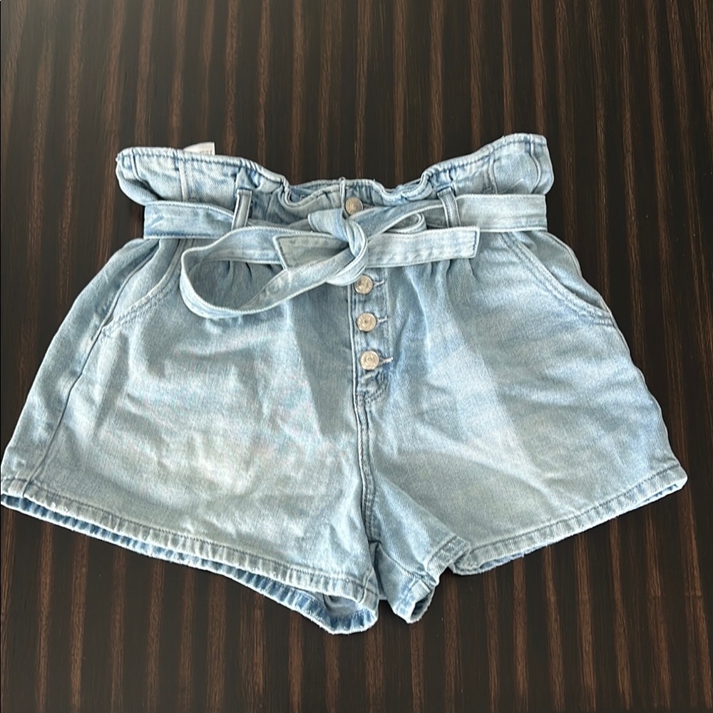 Denim High Waist Women Shorts with Belt
